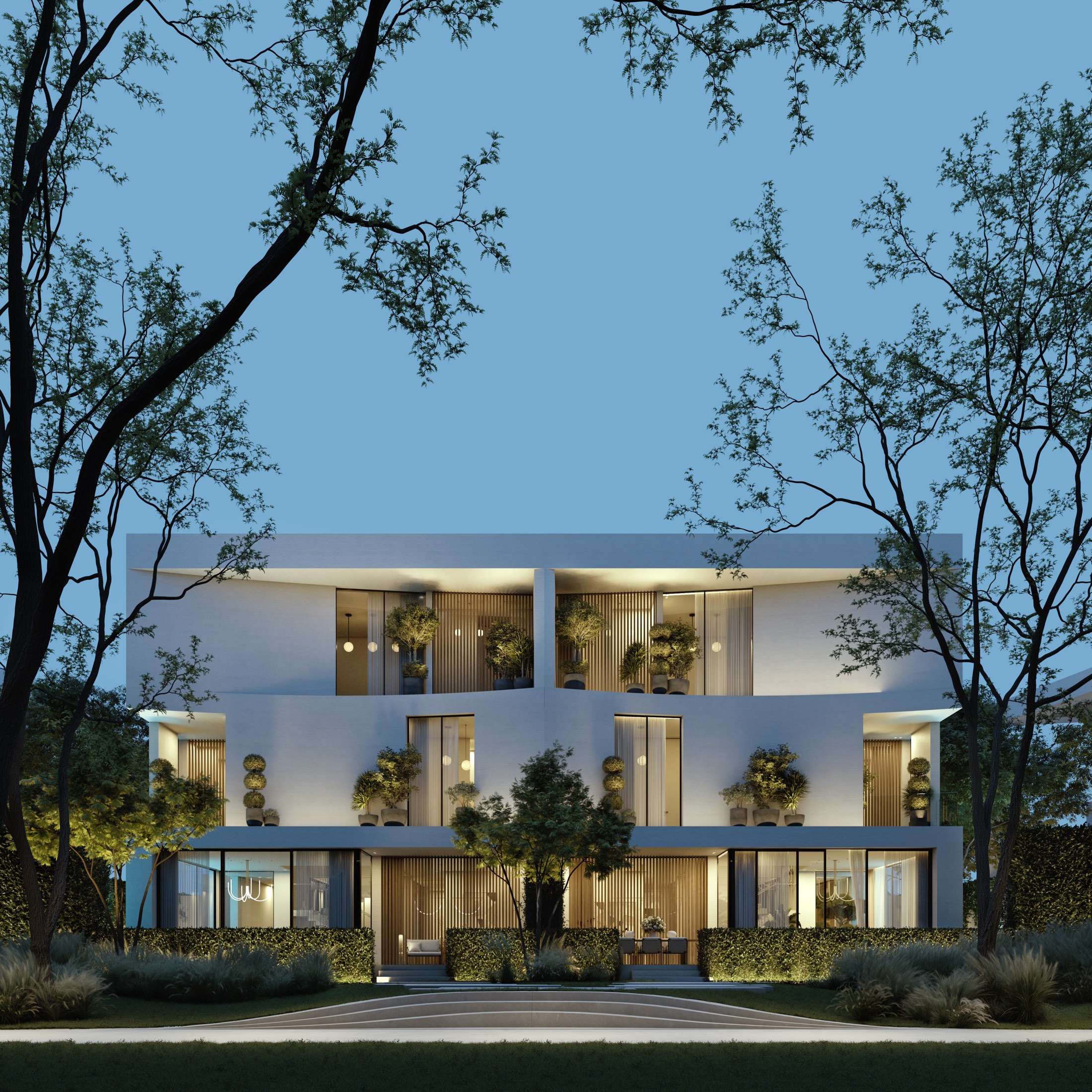 Lunaya back view at night